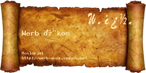 Werb Ákos névjegykártya